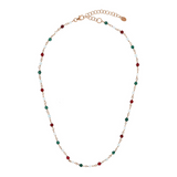 Rosary necklace with colored stones
