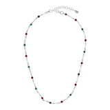 Rosary necklace with colored stones