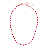 Rosary necklace with colored stones