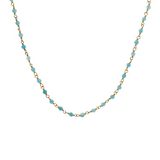 Rosary necklace with colored stones