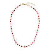 Rosary necklace with colored stones