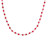 Rosary necklace with colored stones