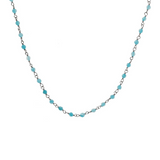 Rosary necklace with colored stones