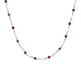 Rosary necklace with colored stones