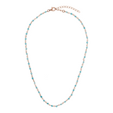 Rosary necklace with colored stones