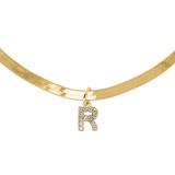 Snake Necklace with Personalized Letter