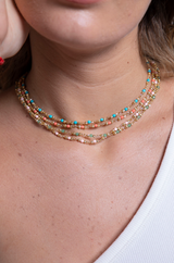 Sparkling Necklace with Colored Stones