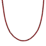 Tennis Necklace With Colored Zircons