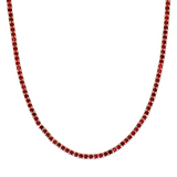 Tennis Necklace With Colored Zircons