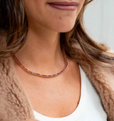 Tennis Necklace With Colored Zircons