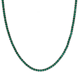 Tennis Necklace With Colored Zircons