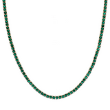 Tennis Necklace With Colored Zircons