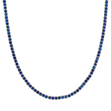 Tennis Necklace With Colored Zircons