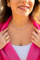 Collana Groumetta con Pietre Rosa