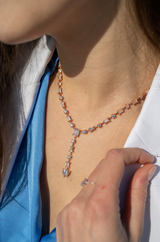 Lariat Necklace with Heart Pendant