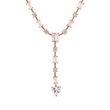 Lariat Necklace with Heart Pendant