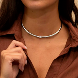 Herringbone Necklace with Square Center Stone