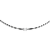 Herringbone Necklace with Square Center Stone