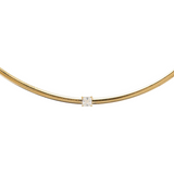 Herringbone Necklace with Square Center Stone