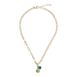 Collana con Pendente Turchese e Ciondolo Mare