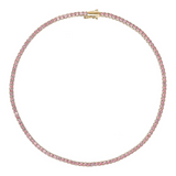 Pink Tennis Necklace