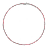 Pink Tennis Necklace