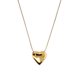 Necklace with curved heart pendant