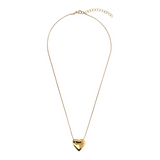 Necklace with curved heart pendant