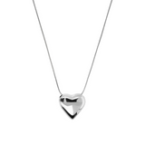 Necklace with curved heart pendant