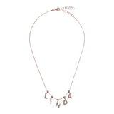 Necklace with name in zirconia and balls