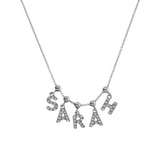 Necklace with name in zirconia and balls