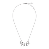 Necklace with name in zirconia and balls