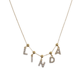 Necklace with name in zirconia and balls