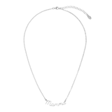 Necklace written Mom in Fine Cursive