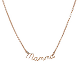 Necklace written Mom in Fine Cursive