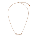 Necklace written Mom in Fine Cursive