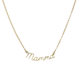 Necklace written Mom in Fine Cursive