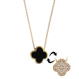 Collana Quadrifoglio Doppio Colore