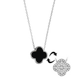 Collana Quadrifoglio Doppio Colore