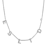Collana con iniziali in zirconi e castone diamantato