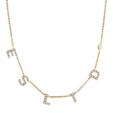Collana con iniziali in zirconi e castone diamantato