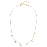 Collana con iniziali in zirconi e castone diamantato