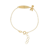Baby bracelet with engraved tag in 9kt gold