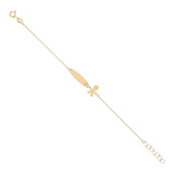 Baby bracelet with engraved tag in 9kt gold