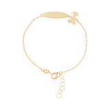 Baby bracelet with engraved tag in 9kt gold