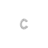 Earring with initial in zirconia Silver