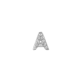 Earring with initial in zirconia Silver