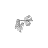 Earring with initial in zirconia Silver