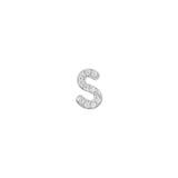 Earring with initial in zirconia Silver
