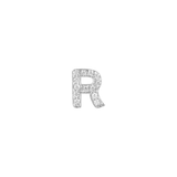 Earring with initial in zirconia Silver